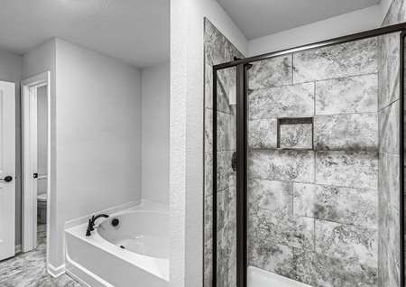 Bathroom with large walk in shower and bath