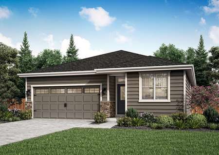 Artist rendering of the front elevation of the one-story Columbia plan by LGI Homes.