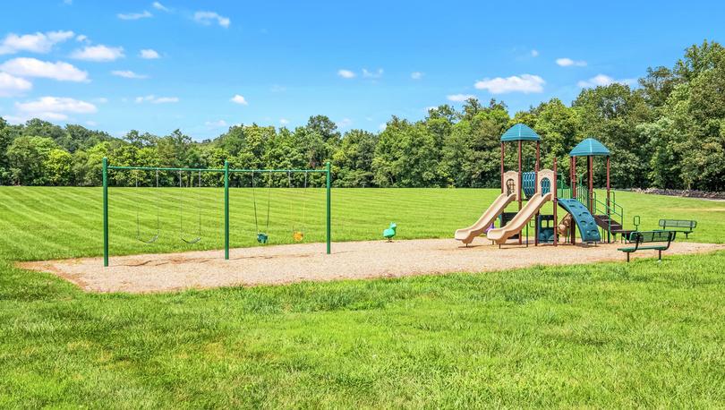 The park at Brookfield includes a swing set, play set and open green space.