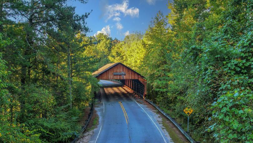 Beautiful wooded bridge in Conyers, GA