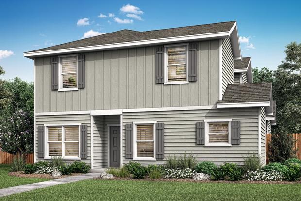The Varick is a spacious, two-story home with light gray siding.