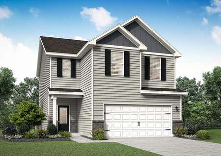The Burke is a lovely two story home with a beautiful 3/4 lite door