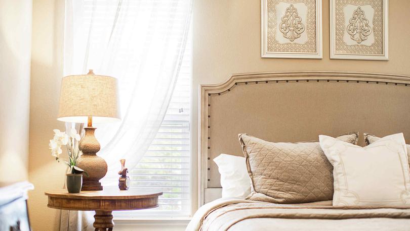 Master bedroom with natural light. 