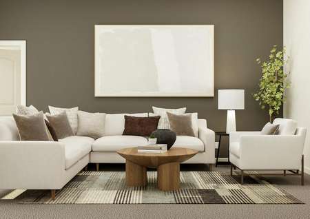 Featuring of the Blanco's open layout
  featuring living room furniture and a modern accent wall.