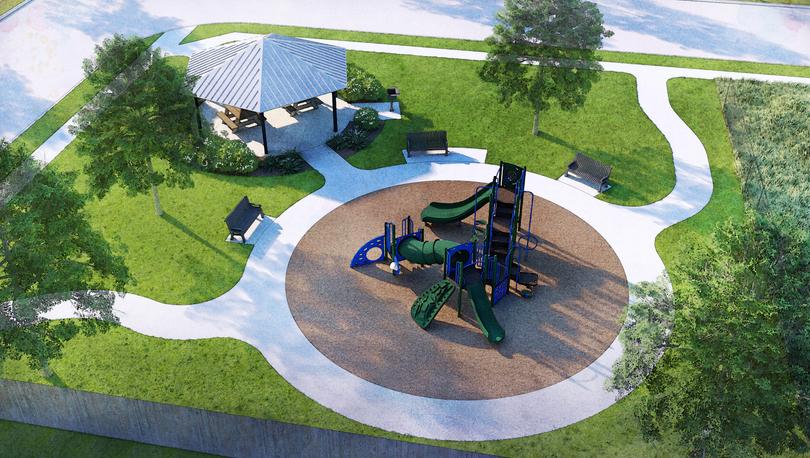 South Park Meadows entry monument rendering.