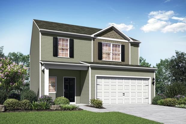 The Avery exterior with a black door and black shutters.