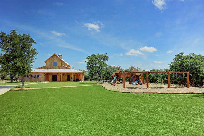 The Event Barn and playground at Spicewood Trails.