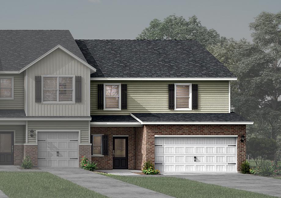 The Montgomery plan at West Hills is a two-story, end-unit townhome.