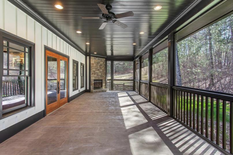 Covered back porch at The Tate Reserve clubhouse.