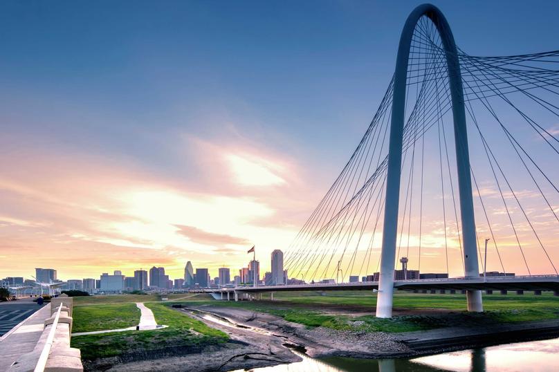 Margaret Hunt Hill Bridge in Dallas, Texas.