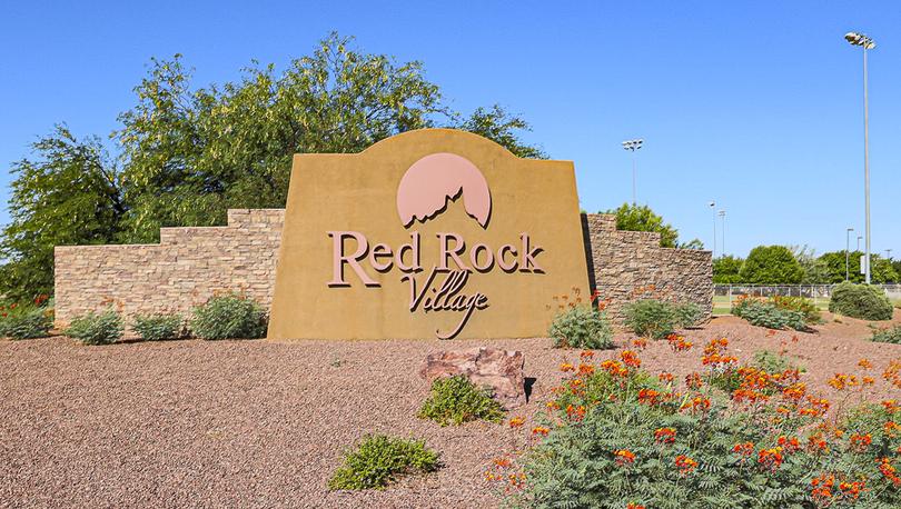 Stunning entrance monument leading into Red Rock Village.
