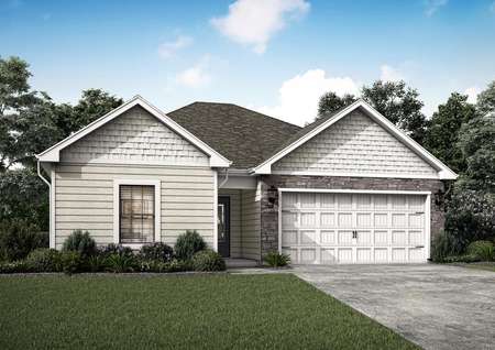 Artist rendering of the single story Martin plan by LGI Homes.