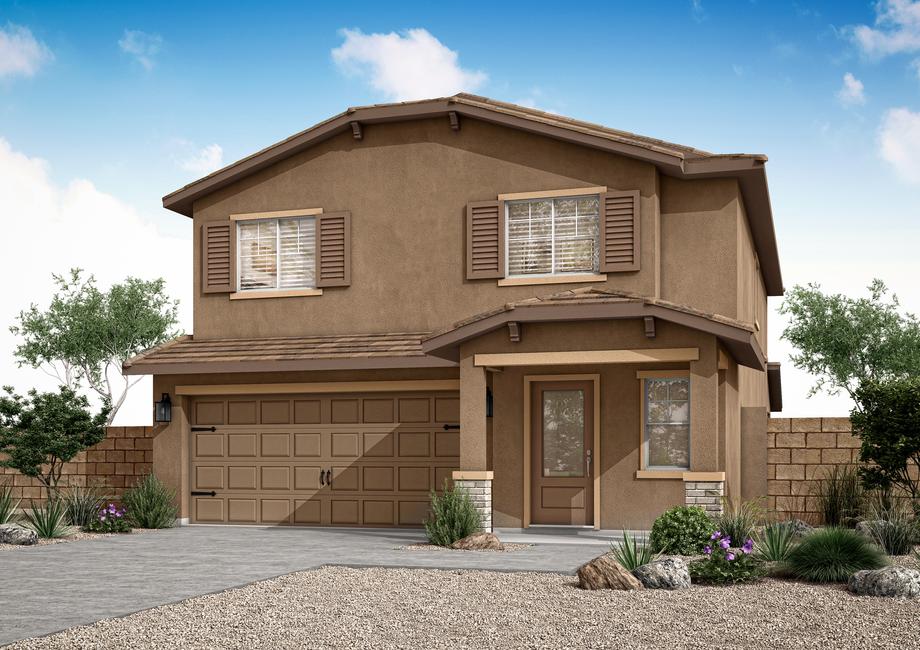 New home consisting of a two-car garage, five bedrooms and an upstairs loft.