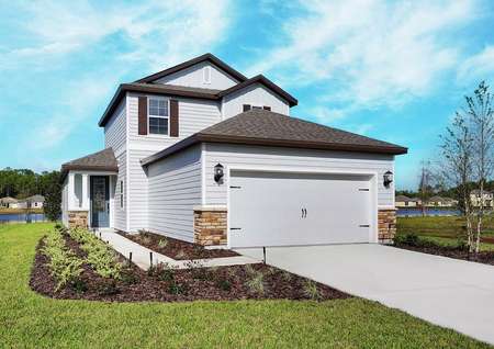 The Tomoka is a beautiful homes with front yard landscaping