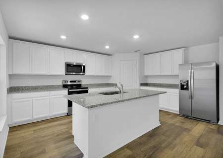 This move-in ready home features gorgeous granite countertops in the kitchen