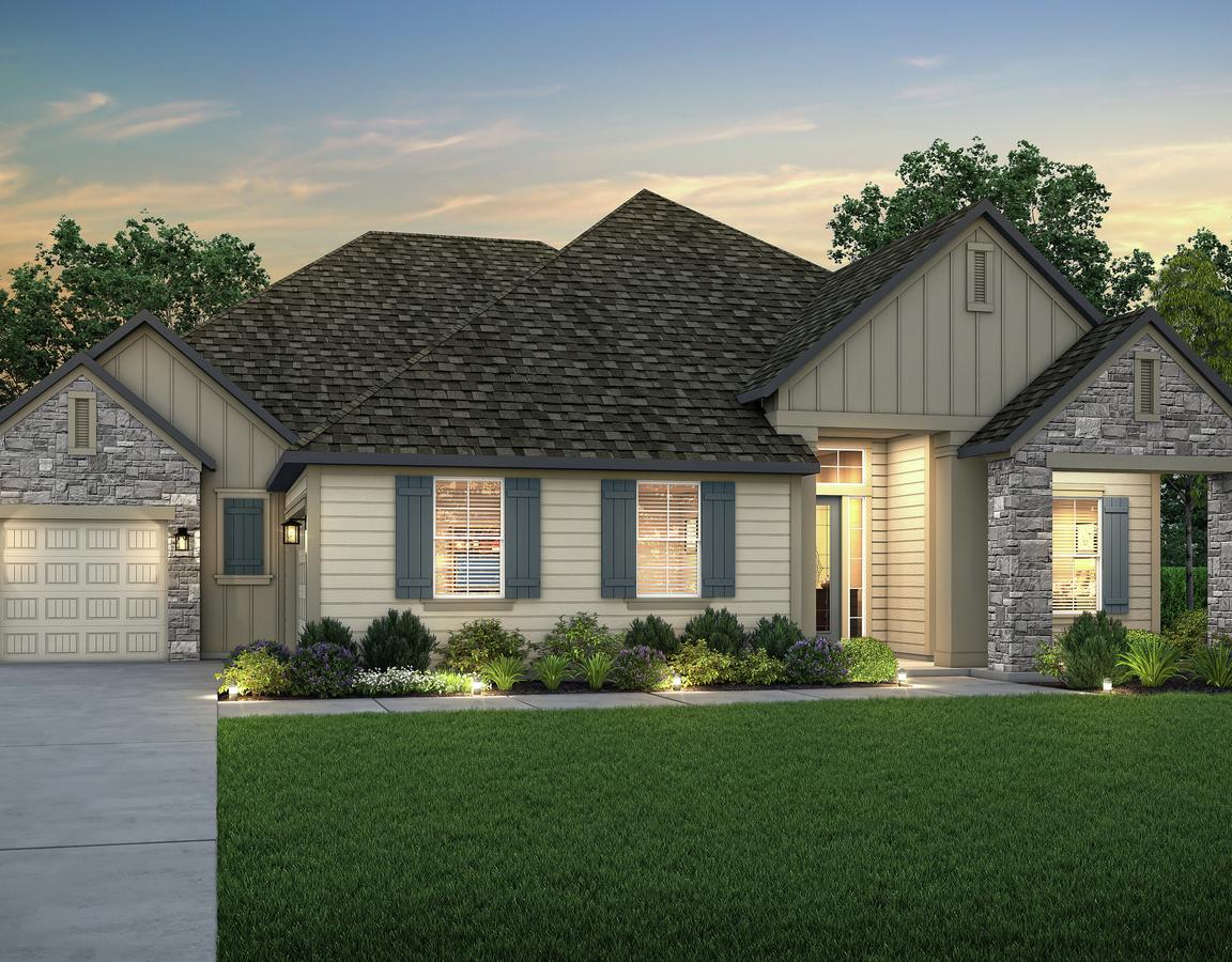 Rendering of the Waycross exterior at dusk.