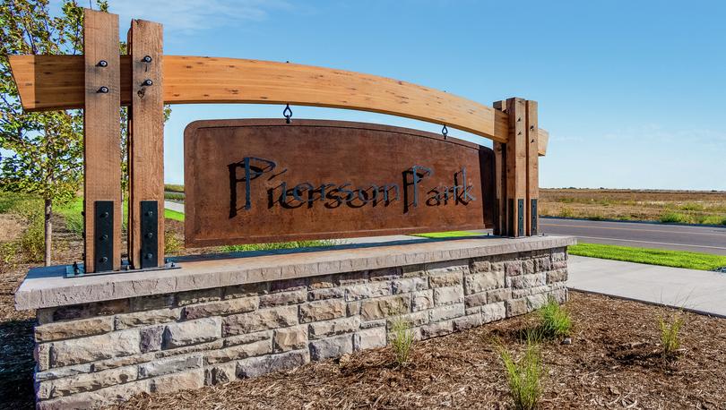 Pierson Park entry monument. 