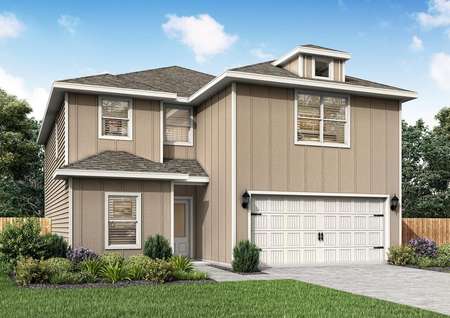 New-construction Driftwood plan with five sizable bedrooms.