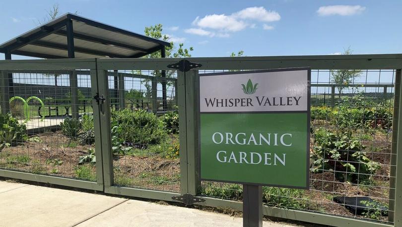 Organic garden at Whisper Valley in Manor, Texas.