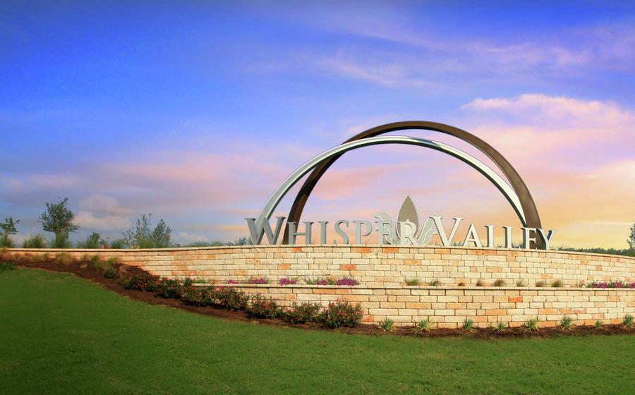 Whisper Valley monument at dusk