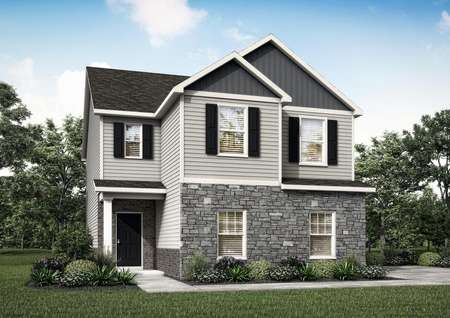 The two-story Burke provides exceptional curb appeal with a side-load garage and professional front yard landscaping.