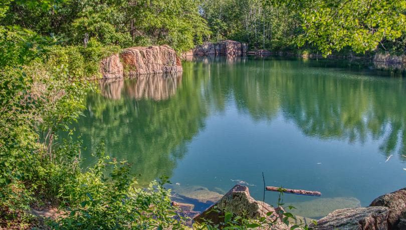 Former Quarry transformed into a City Park and popular Swimming Hole in St. Cloud, Minnesota