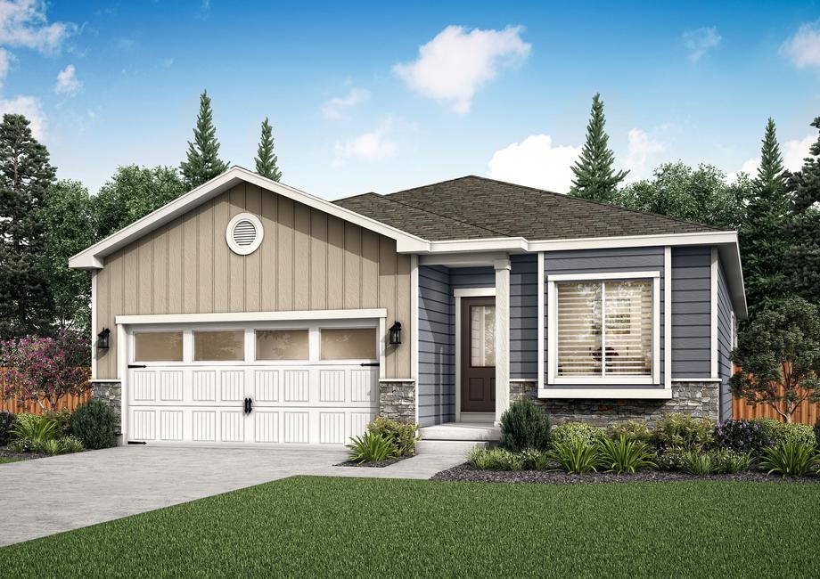 Rendering of the charming three-bedroom Arapaho plan.