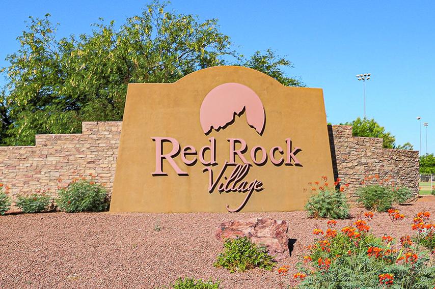 Stunning entrance monument leading into Red Rock Village.