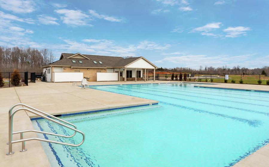 The Meadows community pool and clubhouse