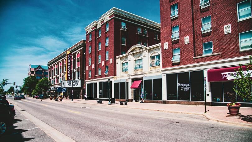 Historic Downtown St Cloud Minnesota in Summer.