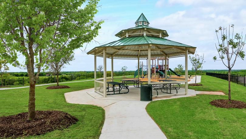 Covered gazebo in the park.