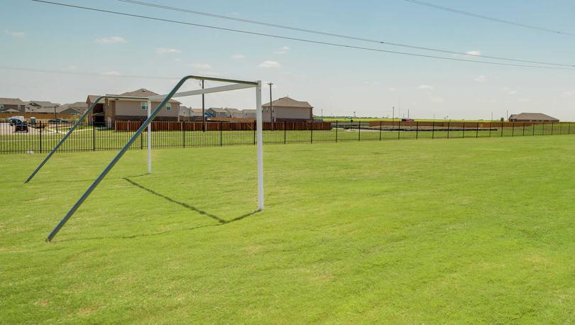 Patriot Estates new home community grassy soccer field and goals