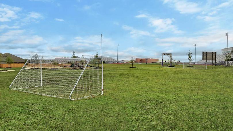 Soccer field with green grass at Homestead Estates.