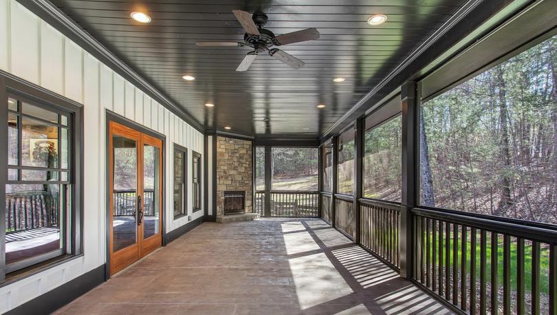 Covered back porch at The Tate Reserve clubhouse.