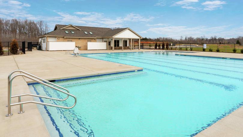 The Meadows community pool and clubhouse