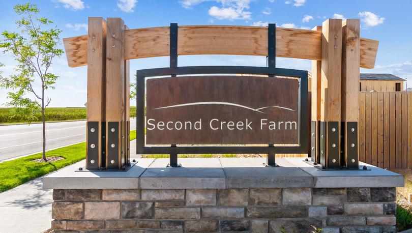 Second Creek Farm entry monument. 
