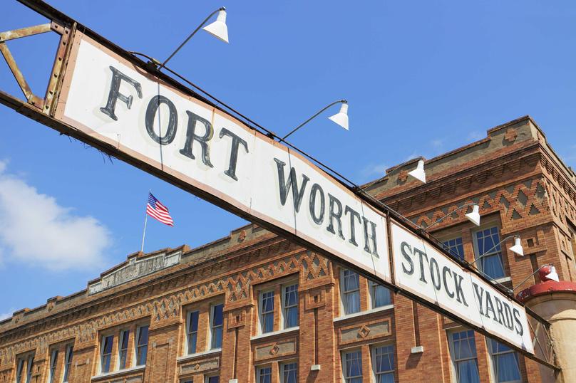 Fort Worth Stock Yards sign.