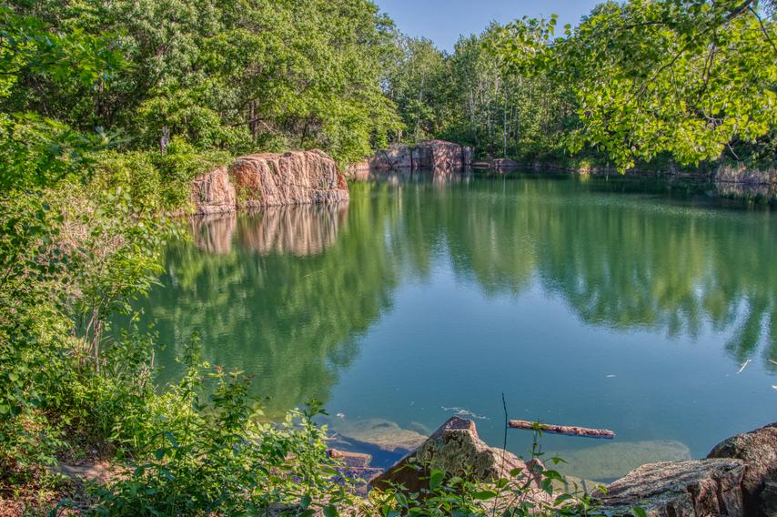 Former Quarry transformed into a City Park and popular Swimming Hole in St. Cloud, Minnesota