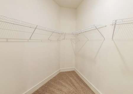 Spacious walk-in closet in the primary bedroom offering plenty of storage space.